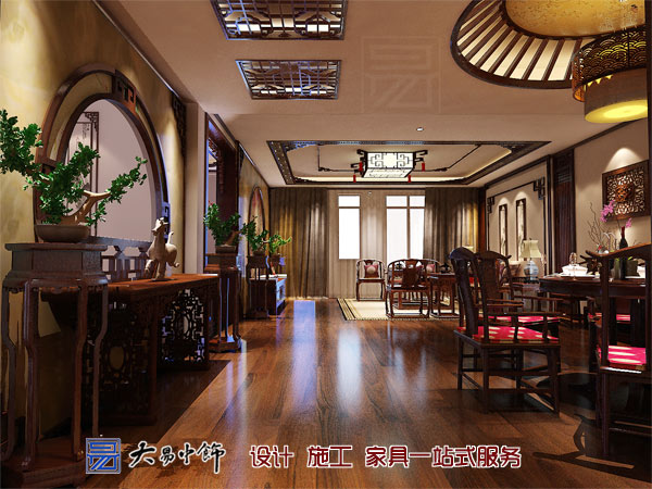 遼寧盤錦220平米別墅中式設(shè)計(jì)，感受中式別墅中式裝修的氣息